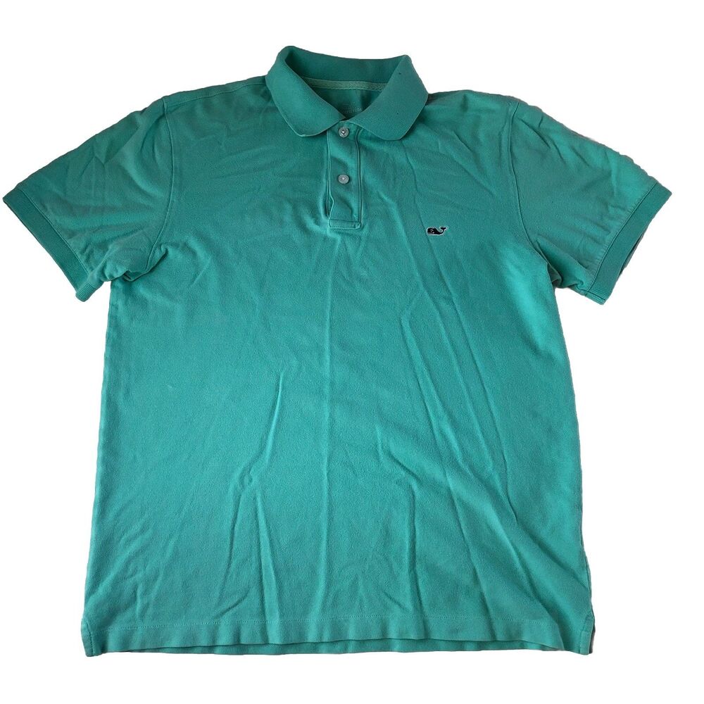 Vineyard Vines Men's Classic Pique Polo Shirt Whale Logo Mint Green Size Small